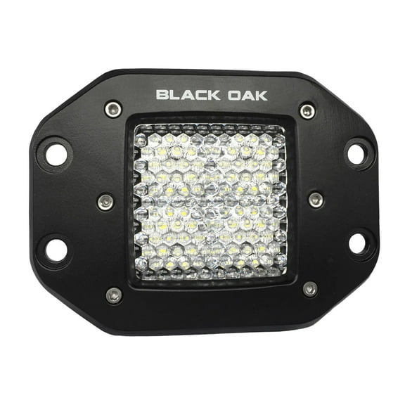 Black Oak 2" Flush Mount LED Pod Light - Flood Optics - Black H... [2F-FPOD10CR]