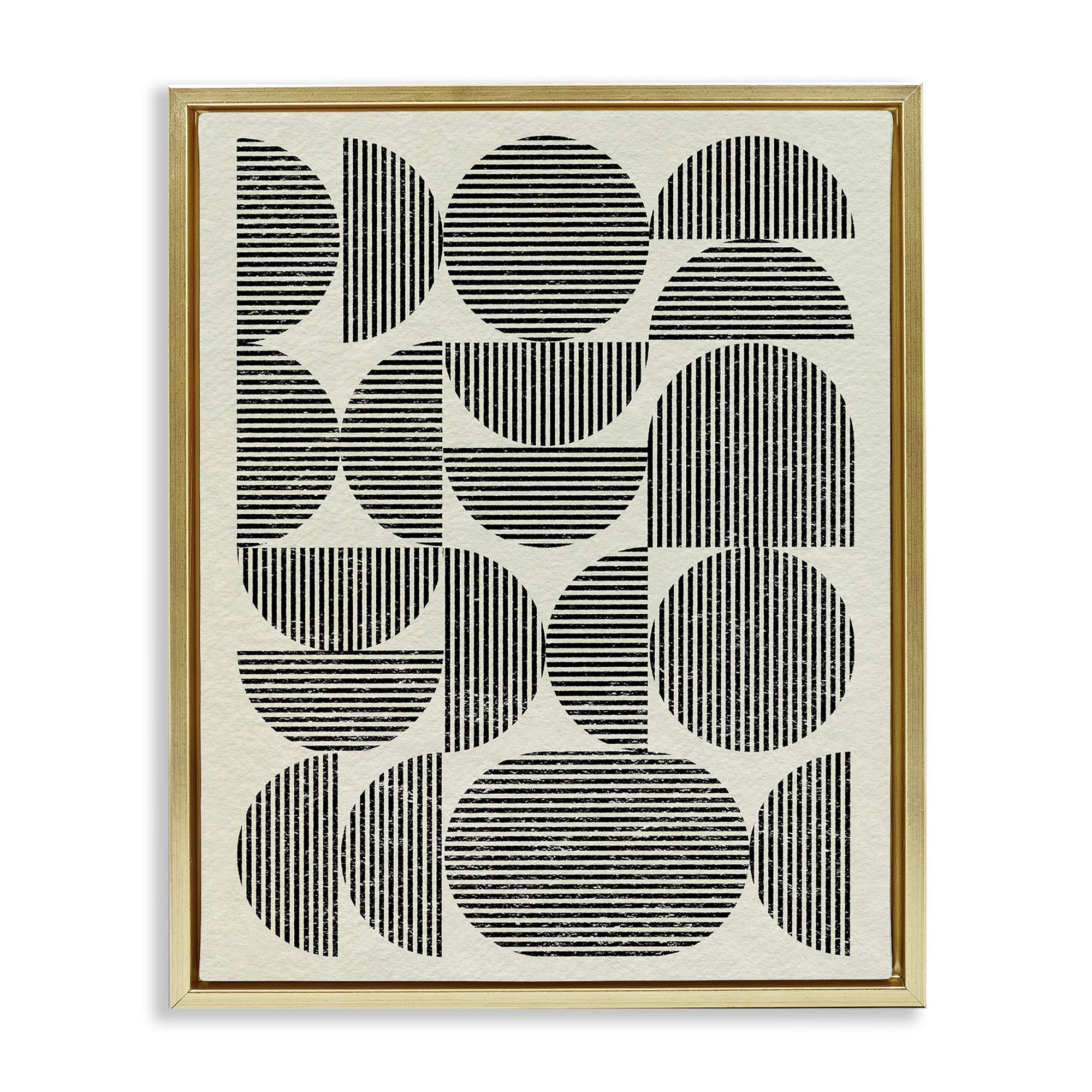 Stupell Industries Modern Arch Shapes Abstract Painting Gold Floater Framed Canvas Art Print Wall Art 17 x 21