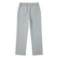 thumbnail image 4 of XINXIAOO School Pants For Girls Elastic Waist Pull On Dress Pants with Zipper Straight Leg Chino Grey School Pants For Girls Preppy Clothes For Girls 7-8 Years, 4 of 8