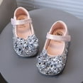 thumbnail image 4 of Hessimy Baby Girls Mary Jane Sequins Flats PU Leather Wedding Party Princess Ballet Shoe Rubber Sole Prewalker Toddler First Crib Shoes school (Pink,9.5), 4 of 8