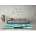 thumbnail image 3 of Ahgly Company Indoor Round Patchwork Light Blue Transitional Area Rugs, 8' Round, 3 of 4
