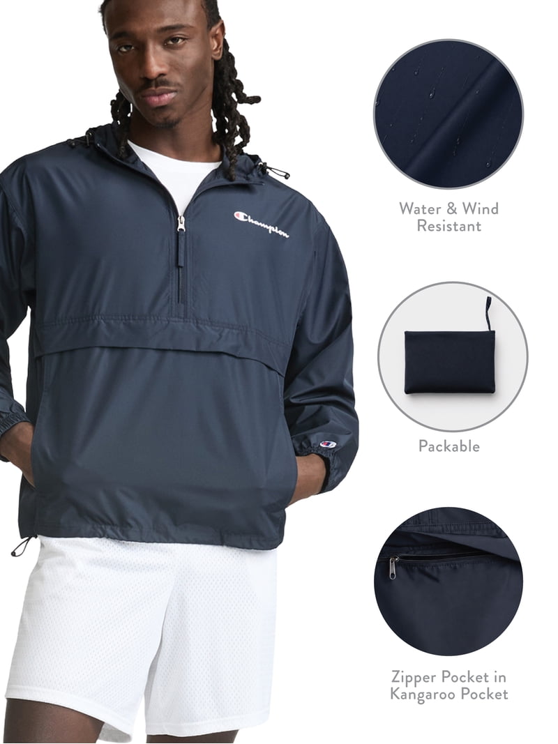 Champion Men's Lightweight Windbreaker Jacket, Water and Wind