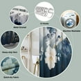 thumbnail image 4 of Abstract Blue Flower Shower Curtain, Pretty Floral Painting Printed Shower Curtain Waterproof Fabric Modern Bathroom Art Decor 72x72 Inches Machine Washable, 4 of 6