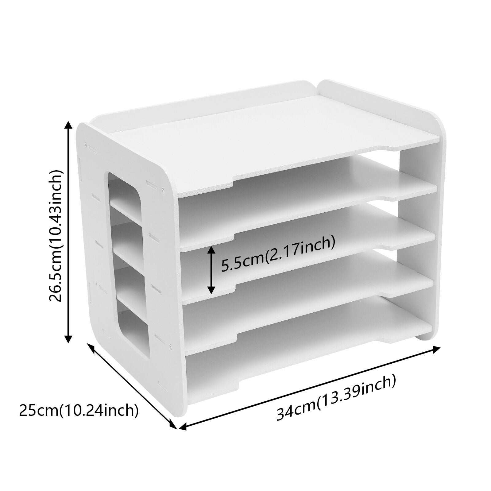 Stackable Letter Tray Office Desk Paper Document Organizer File Trays 5-Layers