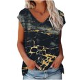 thumbnail image 2 of SMihono Hauts d'Été Décontractés pour Femmes Manches Courtes Col Rond Imprimé Blouse Chandail T-shirt Oversize, 2 of 8