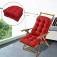 thumbnail image 2 of Cinvoph 19"x19" Thickened Deck Chair Cushion Soft Waterproof Seat Cushion Textured Seat Pad for Balcony Garden Chair Patio Sofa Cushion Rattan Chair Indoor Outdoor Use, Red, 2 of 9
