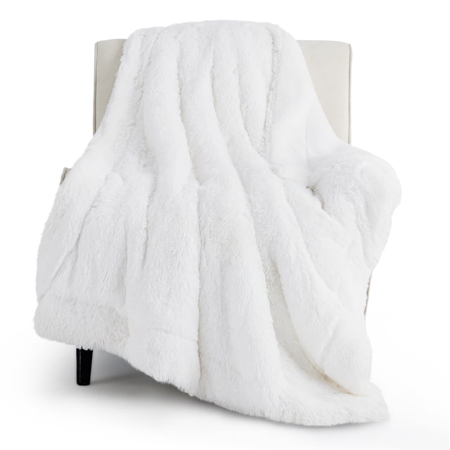 Manta Bedsure Soft White, tamaño doble, para cama, sofá