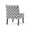 thumbnail image 5 of Noble House Kassi Fabric Slipper Accent Chair in Blue/ Navy/Matte Black, 5 of 11