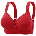 thumbnail image 2 of HVOBTTY Womens Tshirt Push Up Seamless Bra, Bras for Women, Woman's Printing Thin Style Ventilate Back Buckle Bra without Steel Rim Red, 40/90, 2 of 4