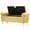 Yellow, variant on Dazone Armed Indoor Storage Bench, 47 inches Ottoman with Storage, Velvet Bedroom Bench Safety Hinge Ottoman, Large Storage Ottoman Bench with Button-Tufted,for Bedroom, Living Room, Porch, Dark Gray