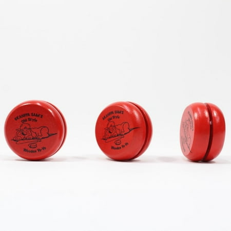 Grandpa Sam's Old Fashioned Wooden Yo-Yo by YoYoSam - Set of 3 (All Red)