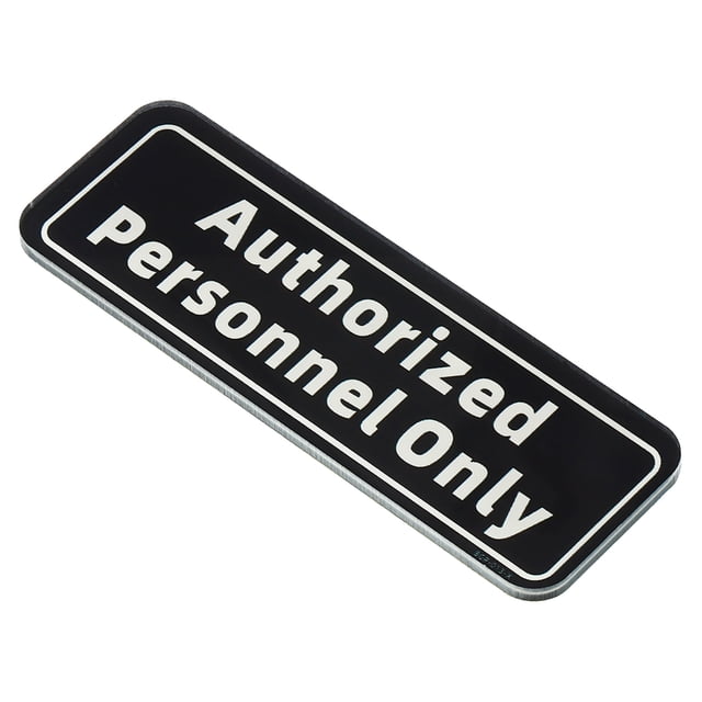 Unique Bargains Authorized Personnel Only Sign 6'x2' Self Adhesive Door Mount Wall Sticker Black