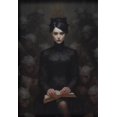 thumbnail image 1 of Impresiones de póster de cuervo negro para sala de estar, decoración del hogar, bruja gótica Victoriana, pintura de lienzo de gato negro, arte de pared, 1 of 4