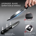 thumbnail image 3 of MYVIT Black Steak Knives Set of 8,Sharp Stainless Steel Serrated Steak Set for Kitchen,Dishwasher Safe Meat Cutting Knife with Giftbox, 3 of 9