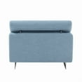 thumbnail image 5 of Pasargad Home Serena Modern Blue Lounge Chair, Stainless Steel Legs with Adjustable Headrest, 5 of 7