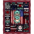 thumbnail image 2 of US Flag Nurse Throw Blanket Gifts for Women Girls Nurses, America Retro Decoration for Home Bedroom Living Room Office Dorm, Soft Comfort Lightweight Throw Blankets Black 50"x60", 2 of 5