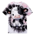thumbnail image 4 of YUEHUA Kids Tie Dye Shirt Short Sleeve Hippies 3D Printed Graphic Tees Tie-Dye Crewneck T Shirts for 4-16 Years Boys Girls Children, 4 of 4