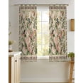 thumbnail image 4 of Beige Spring Floral Sheer Curtains 39 Inch Length 2 Panels Set for Living Room/Bedroom, Elegant Pastoral Flowers Birds Watercolor Kitchen Curtains Grommet Curtains Window Treatments 27.5"x39"x2, 4 of 7