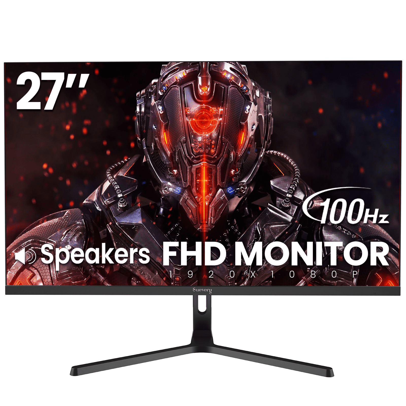 Suevery 27" FHD 1080p Computer Monitor, 100Hz for Gaming, Built-in Speakers, 120% sRGB Color, Black