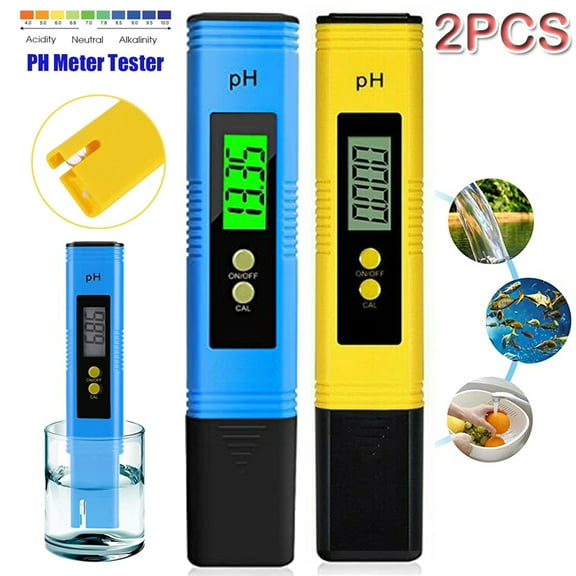 OBOSOE 2PCS Digital PH Meter,High Accuracy PH Meter,Water PH Meter, Digital PH Test Pen with 0-14 PH Measurement Range For Drinking Water, Aquarium,Swimming Pool
