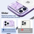 thumbnail image 3 of Nalacover Clear Magnetic Case for iPhone 13 Pro Max with Camera Lens Sliding Protective Cover, Hybrid Acrylic Soft TPU Hard PC Shockproof Case Compatible with MagSafe Wireless Charging Case,Purple, 3 of 6