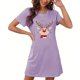 thumbnail image 1 of Camisón corto de talla grande para mujer, camisón de manga corta con estampado de pecho a la moda, camisón para mujer, 1 of 5