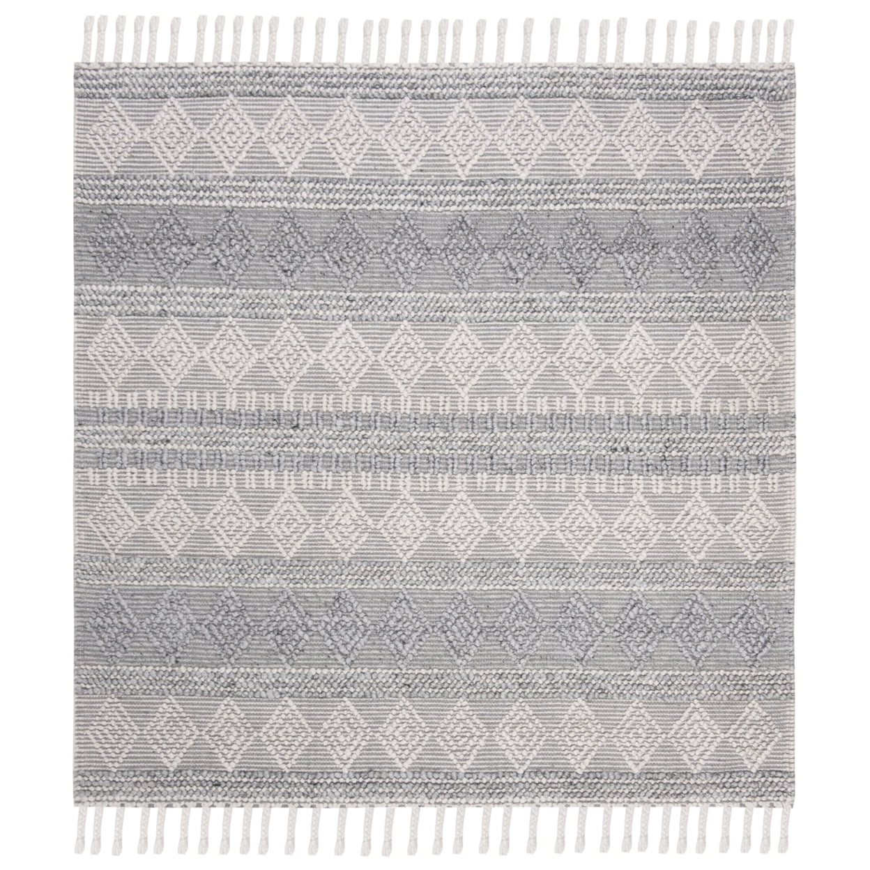 SAFAVIEH Natura Aphrodite Geometric Runner Rug, Silver, 2'3" x 12'