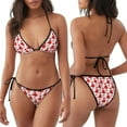 thumbnail image 3 of KLL Octopus Print Bikini Set for Women,String Two Piece Halter Top Triangle Bikini Set with Tie Side Bottom Sexy Swimsuit Bathing Suits, 3 of 6