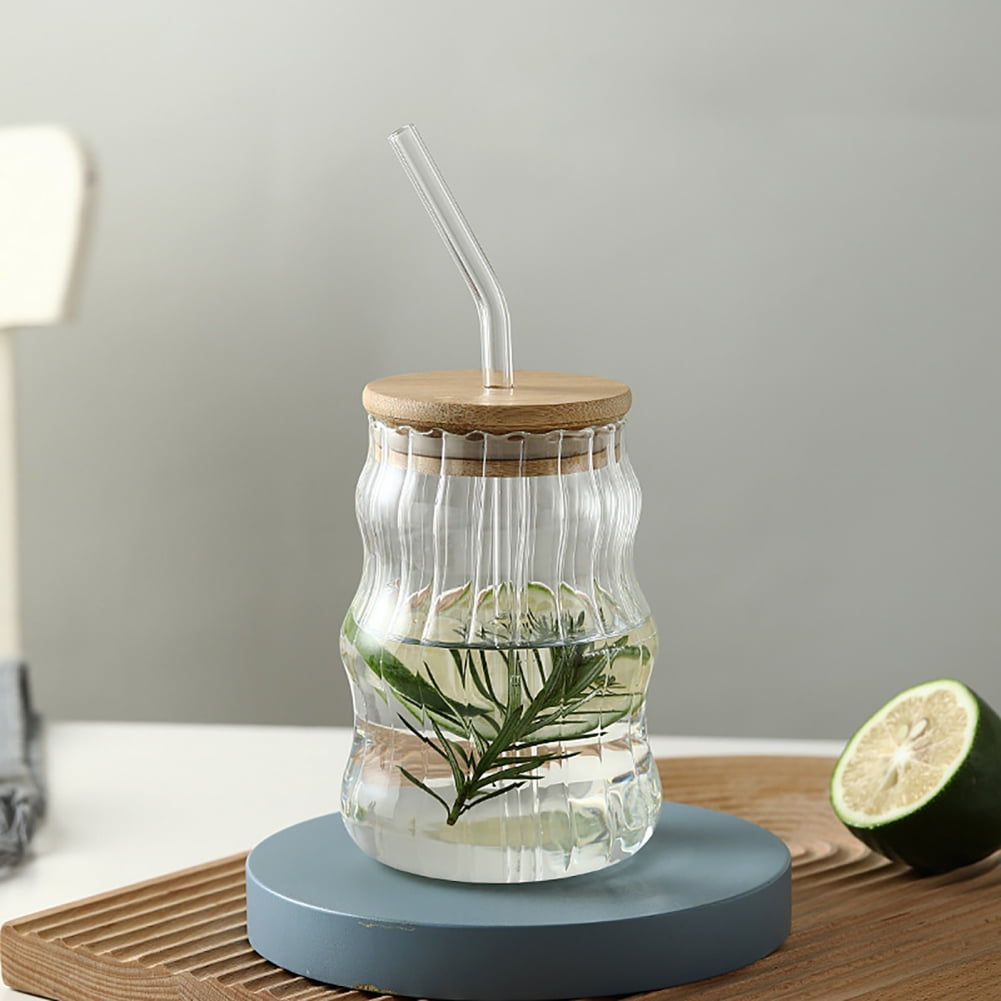 Drinking Glasses With Bamboo Lids And Straws, Glass Tumblers, Ice Coffee  Cups, Cocktail Glasses, Cute Tumbler Cup, Ideal For Whiskey, Soda, Tea,  Water, Birthday Gifts - Temu