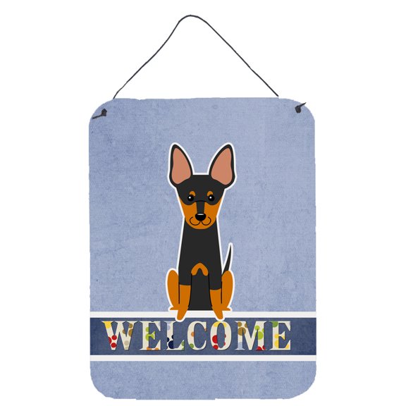 Carolines Treasures BB5690DS1216 English Toy Terrier Welcome Wall or Door Hanging Prints