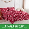 thumbnail image 2 of Gogreen 4PC Deep Pocket King Sheet Set Fit 17", Breathable Microfiber Super Soft King Size Sheet Set, Luxury Hotel Style Home Decor King Bed Sheet Set, Gift for Women, Men - Christmas Snowflake, 2 of 8