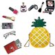 thumbnail image 5 of Lindo bolso de hombro con forma de piña, bolso cruzado pequeño con cadena, bolso para teléfono móvil de cuero Pu, 5 of 5