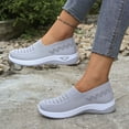 thumbnail image 3 of Walking Shoes Women Antislip Slip on Mesh Loafers Casual Lightweight Nursing Shoes Comfortable Arch Support Breathable Sneakers Light Gray Size 9.5, 3 of 5