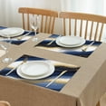 thumbnail image 3 of Blue White Gold Marble Pattern Summer Placemats Table Placemats Set Of 4-Linen Kitchen Washable Placemats Table Mats 11.8"x17.7" Non-Slip Heat Resistant, 3 of 6