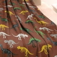 thumbnail image 3 of Brown Cartoon Dinosaurs Fossils Pattern Blanket,Comfortable Soft Lamb Wool Throw Blanket,All Season,Warm Lightweight Blankets for Sofa Bed Couch Living Room Chair,40"x50", 3 of 4