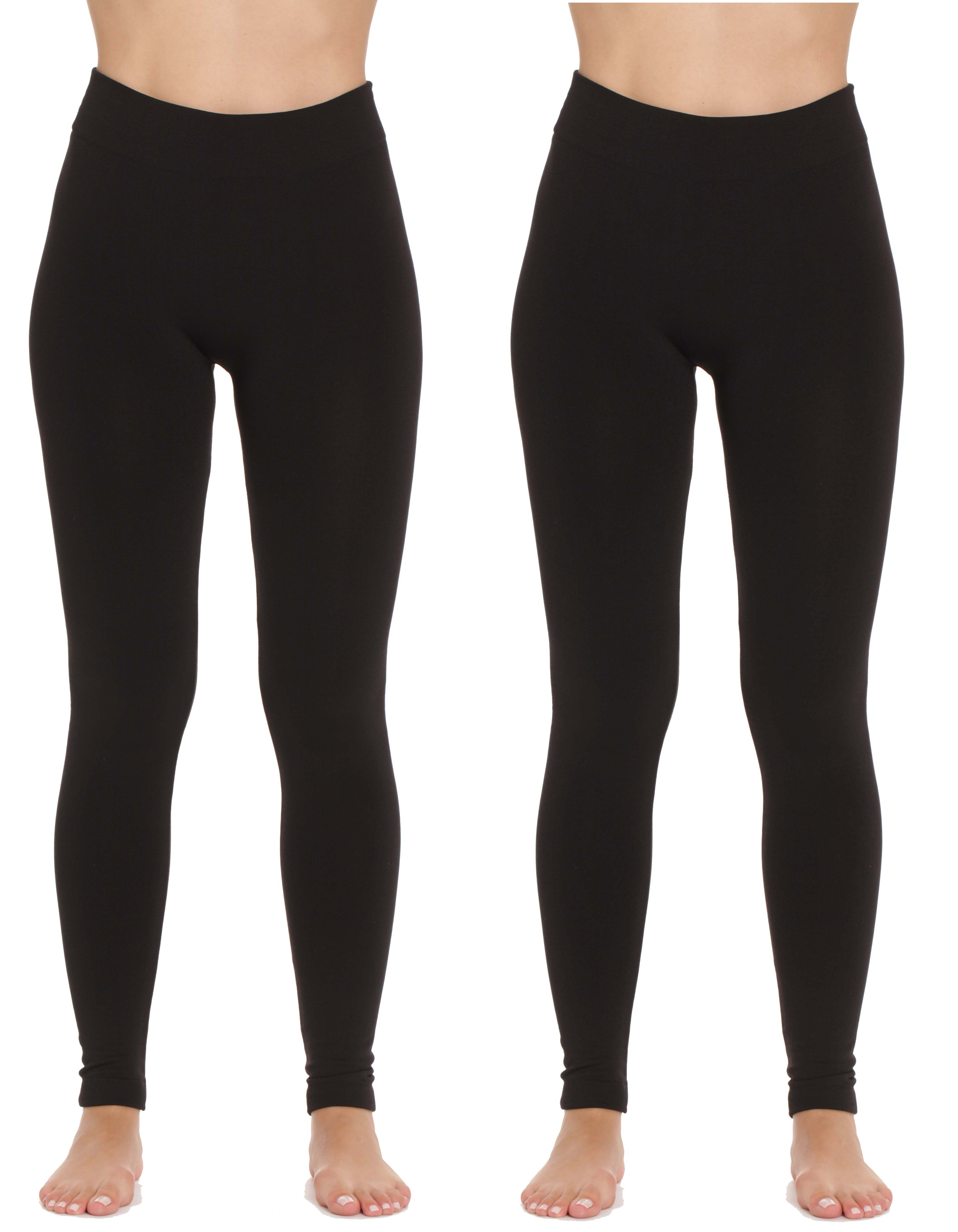 Just Love Ladies Solid Fleece Lined Seamless Leggings (Pack of 2)  6816-C-XS-S (Black Black, Medium / Large) - Walmart.com