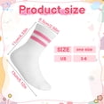 thumbnail image 2 of Bocaoying 8 Pairs Girl Crew Athletic Socks, Cotton Socks with Multicolor Stripe Patterns for Kids Running Sport Indoor Outdoor, 2 of 7