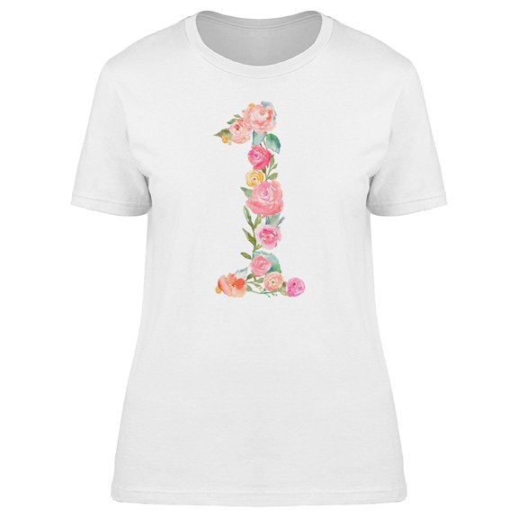 The Number 1 Made Of Flowers Tee Women's -Image by Shutterstock