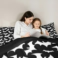 thumbnail image 5 of jejeloiu Spooky Bats Bedding Comforter Set,Halloween Theme Twin Comforter Sets,White Black Bedding Set For Girls,Lightweight Room Decor Reversible,2pcs, 5 of 8