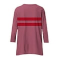 thumbnail image 4 of 2025 Fashion Dressy Women's Long Length Blouses Printed Shirt V-neck Fashionable Casual Loose Fit 3/4 sleeve T-shirt top Wear with Leggings Swing, 4 of 6