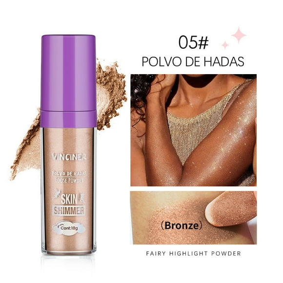 Bilqis Fairy Stick Highlight Powder, Stick Puff Fairy Bomb, Loose Powder Brush Stick Contouring Powder Shimming Powder for Eyes, Face, Body