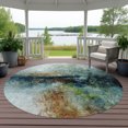 thumbnail image 6 of Addison Rugs Chantille Indoor/Outdoor Transitional Modern Teal Machine Washable Round Rug, 8' x 8', 6 of 7