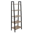 thumbnail image 4 of 5 Tier Industrial Bookshelf, Wooden Storage Shelf, Industrial Metal Book Shelves for Living Room, Vintage Standing Storage Shelf Units Display Shelving, Tall Bookcase for Home Office, Gray, 4 of 9
