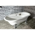 thumbnail image 3 of Aqua Eden VCTDE7232NL1 72-Inch Cast Iron Oval Double Ended Clawfoot Tub (No Faucet Drillings) in White/Polished Chrome, 3 of 8