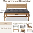 thumbnail image 3 of Yeerswag 59" x 20" x 4" Dark Grey Bench Outdoor Seating Cushion, Waterproof, Machine Washable, 3 of 7