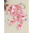 thumbnail image 4 of Liacowi 2Pcs Toddler Girls Fall Clothes Baby Christmas Outfits Long Sleeve Santa Wreath Print Sweatshirt Tops + Pants Set 0-3 Years, 4 of 8