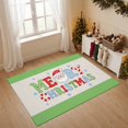 thumbnail image 6 of Merry Christmas Washable Area Rug 3 x 5 ft Boho Cute Santa Face Stars Beige Green Soft Non‑Slip Rugs Stain Repellent Indoor Mats for Entry Foyer, Apartment Living Corner Dining Nook, 6 of 9