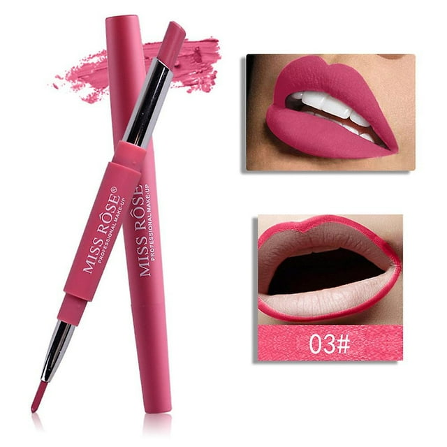 Delineador de labios MISS ROSE de doble punta, duradero y resistente al agua, 8 colores