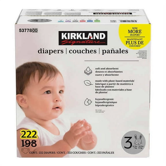 Kirkland Signature Supreme Diapers Size 3; 198-count