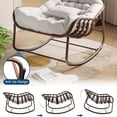 thumbnail image 4 of Garvee Outdoor Rocking Chair with Cushion, 36.6 x 33 x 25.2", Oversized Papasan Rocker, Off-White, 4 of 8